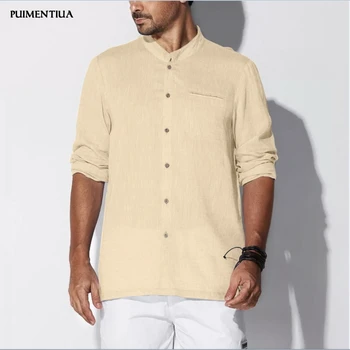 Puimentiua 2019 Men's Loose Casual Cotton Linen Beach Stand Collar Long Sleeve Shirt Tops Summer Autumn Male Solid Shirts
Puimentiua 2019 Men's Loose Casual Cotton Linen Beach Stand Collar Long Sleeve Shirt Tops Summer Autumn Male Solid Shirts