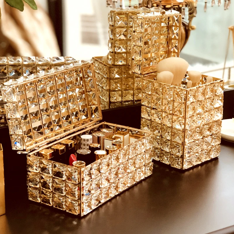 Crystal Lipstick Holder Makeup Organizer Necklace Dressing Table Makeup Brush Jewelry Pearl Storage Box Decor ornaments Tray
Crystal Lipstick Holder Makeup Organizer Necklace Dressing Table Makeup Brush Jewelry Pearl Storage Box Decor ornaments Tray