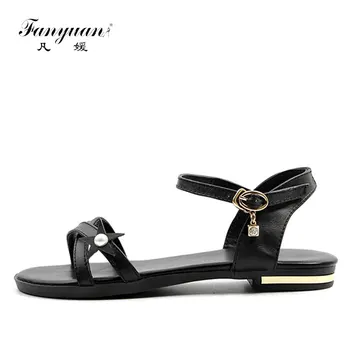 Fanyuan Fashion Genuine Leather Ankle Strap Sandals Concise Buckle Strap Pearl star Flats Women Shoes Summer Comfort Flat Shoes
Fanyuan Fashion Genuine Leather Ankle Strap Sandals Concise Buckle Strap Pearl star Flats Women Shoes Summer Comfort Flat Shoes