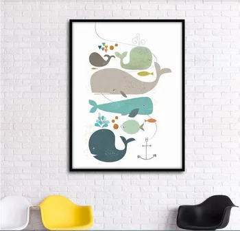 Nordic Creative Whales Marine Fish Decorative Paintings Modular Picture Wall Art Canvas Painting for Living Room No Framed
Nordic Creative Whales Marine Fish Decorative Paintings Modular Picture Wall Art Canvas Painting for Living Room No Framed