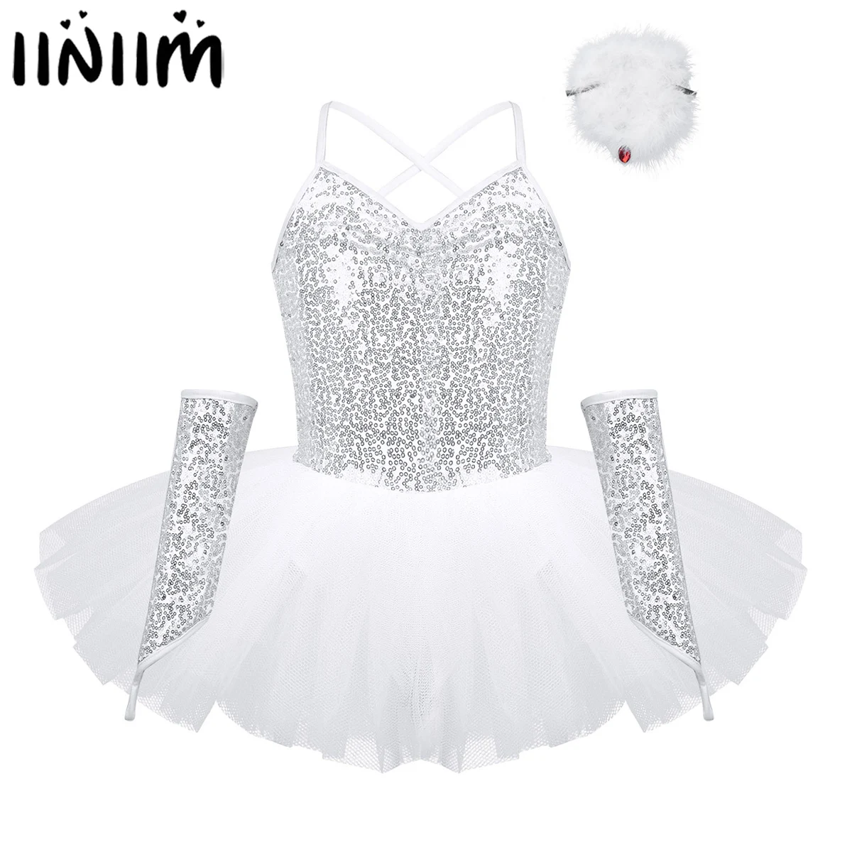 Kids Girls Dance Dress Spaghetti Straps Sequins Ballerina Gymnastic Leotard Tutu Dress with Feathered Hairclip Dance Costumes
Kids Girls Dance Dress Spaghetti Straps Sequins Ballerina Gymnastic Leotard Tutu Dress with Feathered Hairclip Dance Costumes