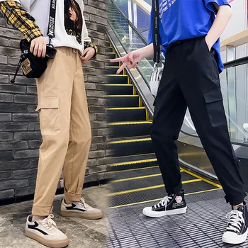 Elastic Waist Drawstring Pocket Cargo Pants Loose Joggers Women Casual Harajuku Harem Streetwear Punk Hip Hop Straight Trousers
Elastic Waist Drawstring Pocket Cargo Pants Loose Joggers Women Casual Harajuku Harem Streetwear Punk Hip Hop Straight Trousers