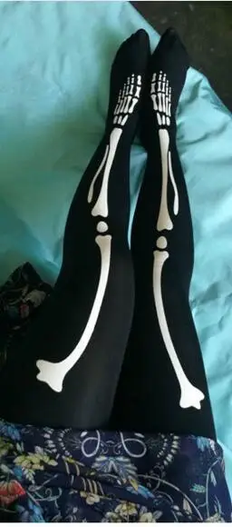 Japan Harajuku 15D/150D Black Pantyhose Bones Skull Tights Sexy Pantyhose Women Halloween Silk Stockings Punk Rock Style Medias
Japan Harajuku 15D/150D Black Pantyhose Bones Skull Tights Sexy Pantyhose Women Halloween Silk Stockings Punk Rock Style Medias