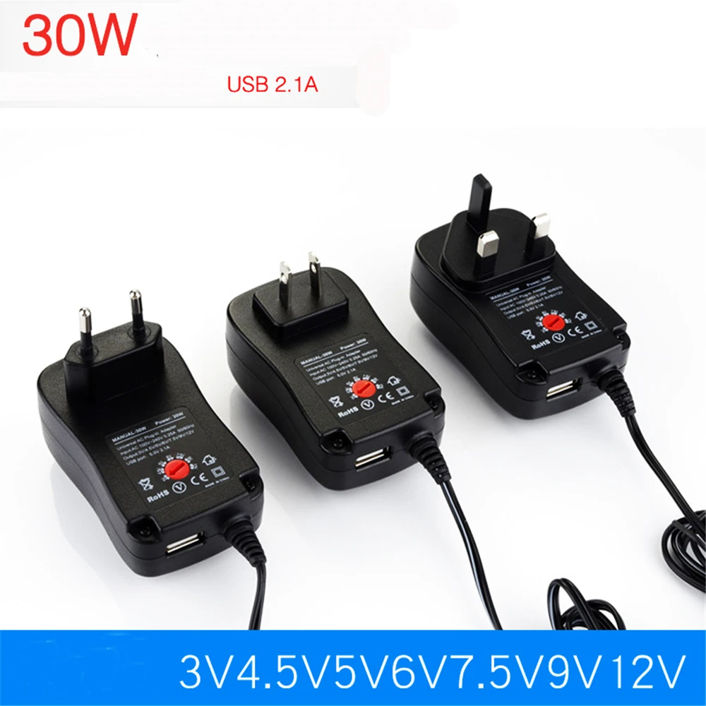 6 pcs 3-12v US Pin Plug Universal Muti Voltage AC/DC Adapter Switching Power Supply Adaptor Charger | Электроника