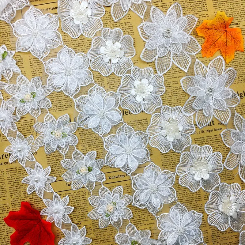 1 Yard Organza Flowers White Pearls Lace Applique Trim Edge Width Ribbon Beaded Sewing Craft For Hat Wedding Dress Decoration
1 Yard Organza Flowers White Pearls Lace Applique Trim Edge Width Ribbon Beaded Sewing Craft For Hat Wedding Dress Decoration
