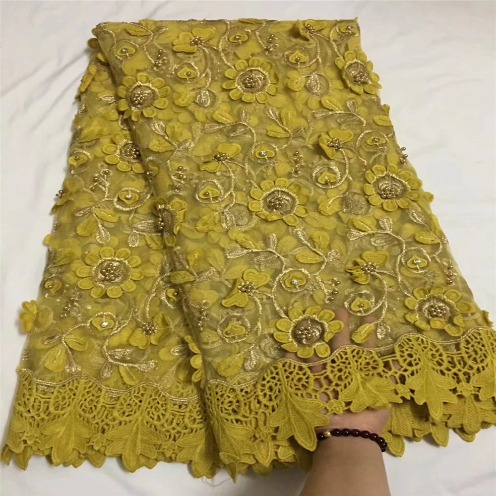 2018 Embroidery mesh tulle lace fabric 5 yards floral pattern beads African lace fabric wholesale For wedding party HJ43-1 
2018 Embroidery mesh tulle lace fabric 5 yards floral pattern beads African lace fabric wholesale For wedding party HJ43-1