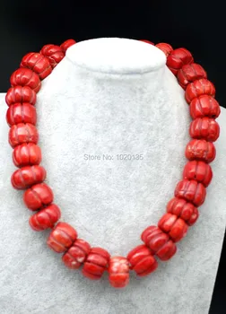 red coral roundel pumpkin 15-18mm necklace 19inch wholesale beads xmas gift
red coral roundel pumpkin 15-18mm necklace 19inch wholesale beads xmas gift