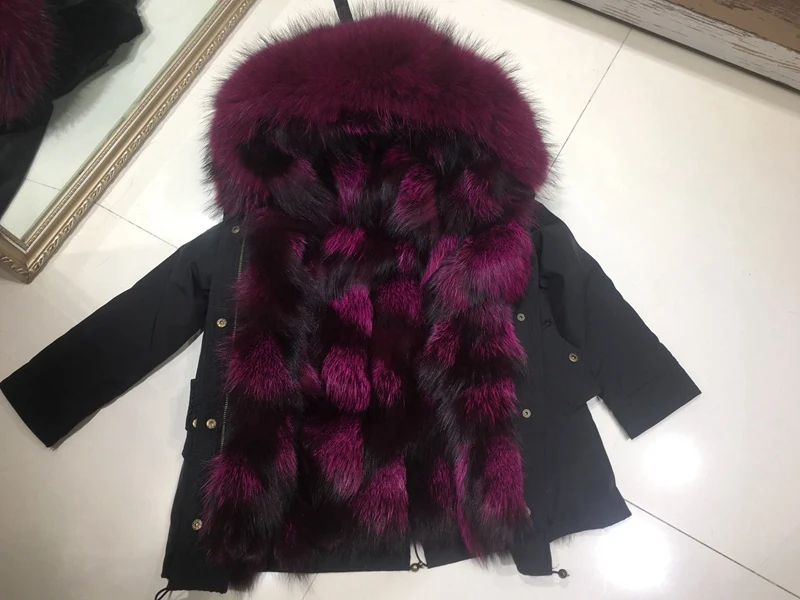 warm thickening winter fur collar child coat child (11)