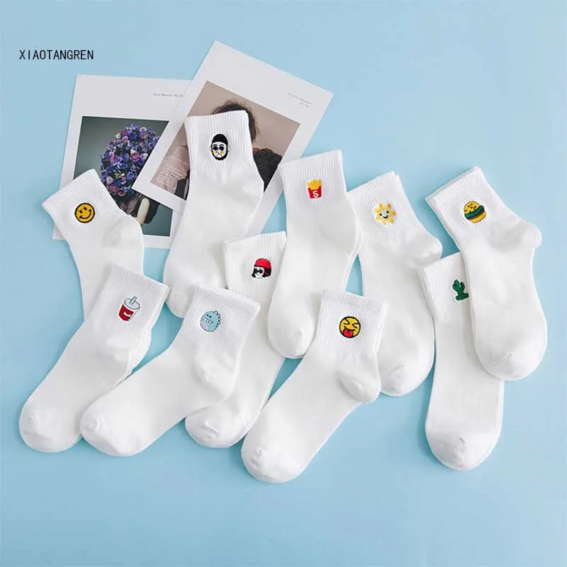 Cute Women Socks College Wind Simple Female Socks Fashion Skateboard Comfortable Cartoon / smile / burger Socks calcetines mujer
Cute Women Socks College Wind Simple Female Socks Fashion Skateboard Comfortable Cartoon / smile / burger Socks calcetines mujer
