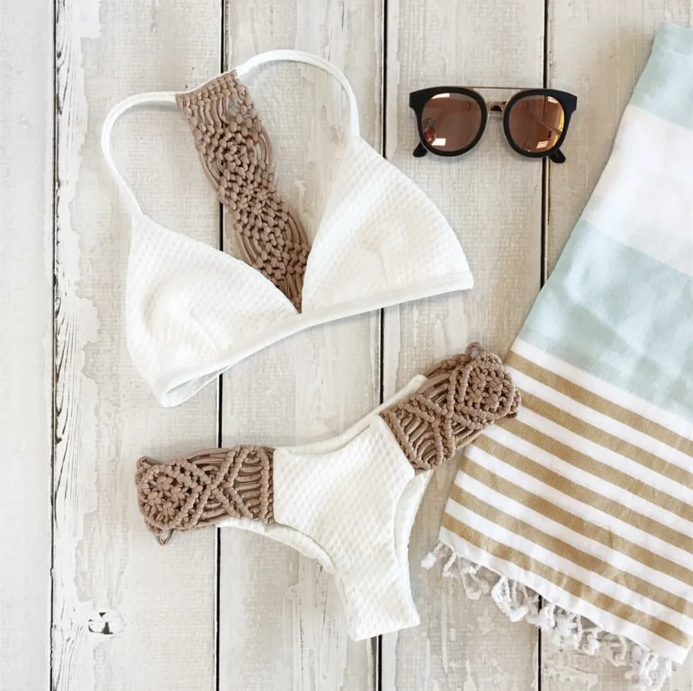 Sexy swimsuit Hand-crocheted rope bikini 2018 sexy swimsuit hot style women's split swimsuit
Sexy swimsuit Hand-crocheted rope bikini 2018 sexy swimsuit hot style women's split swimsuit