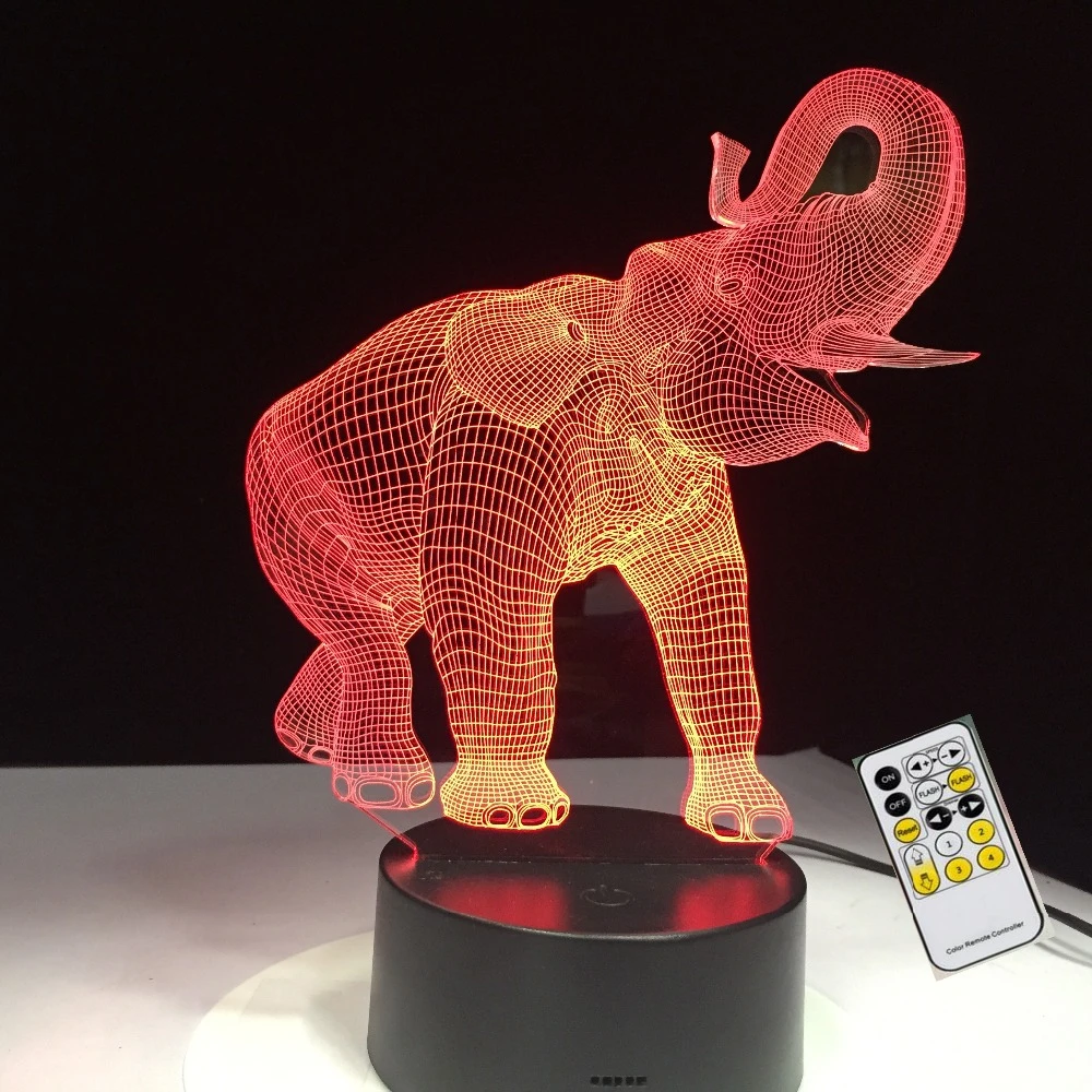 7 Color Changing Happy Elephant 3D Lamp USB Night Lamps LED Lights for Kids Birthday Gift Holiday Gifts Support Drop shipping
7 Color Changing Happy Elephant 3D Lamp USB Night Lamps LED Lights for Kids Birthday Gift Holiday Gifts Support Drop shipping