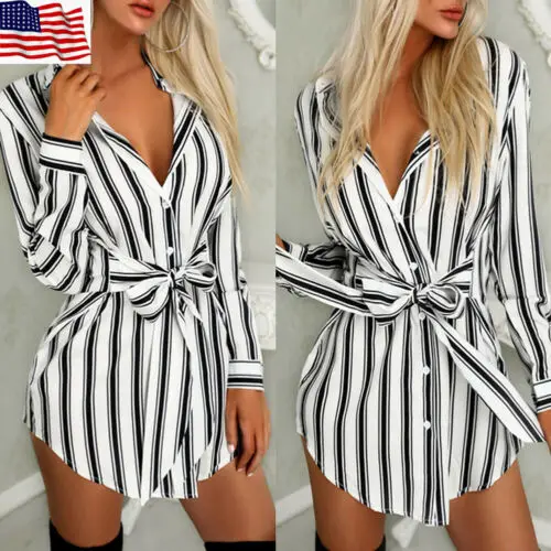 Womens Stripe Long Tops Tunic Linen Boho Lace Up Ladies Summer Casual Beach Shirt Dress
Womens Stripe Long Tops Tunic Linen Boho Lace Up Ladies Summer Casual Beach Shirt Dress