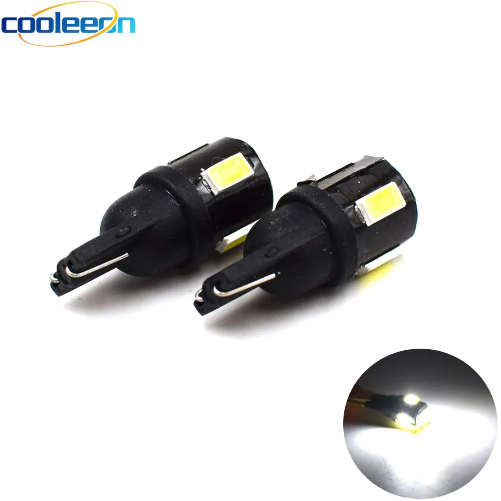 Cooleeon T10 W5W LED Car Bulb Width Lamp 6000K Super Bright Auto Wedge Light Reading Work Lamp DC12V 5630 SMD 6 LEDs Lighting
Cooleeon T10 W5W LED Car Bulb Width Lamp 6000K Super Bright Auto Wedge Light Reading Work Lamp DC12V 5630 SMD 6 LEDs Lighting