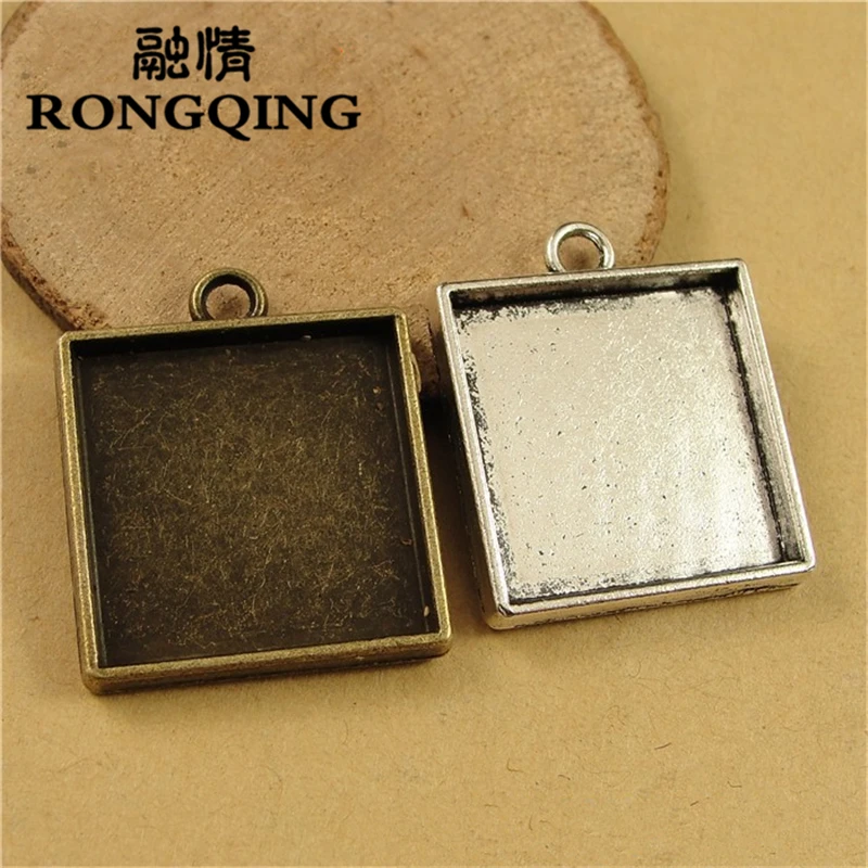 RONGQING 40pcs/lot Blank Square Pendant Cabochon Base Settings 20mm Retro Tray DIY Accessories Wholesale
RONGQING 40pcs/lot Blank Square Pendant Cabochon Base Settings 20mm Retro Tray DIY Accessories Wholesale