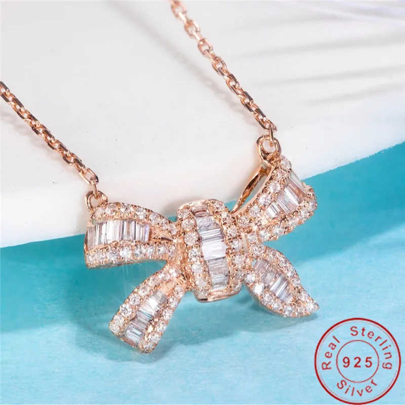 Handmade Bowknot Pendant AAAAA cz Stone Real 925 sterling silver Statement Wedding Pendants necklace for women Bridal Jewelry
Handmade Bowknot Pendant AAAAA cz Stone Real 925 sterling silver Statement Wedding Pendants necklace for women Bridal Jewelry