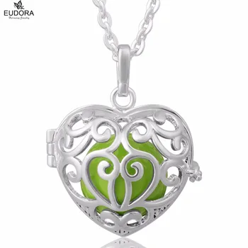 EUDORA 18mm Heart Copper Angel Caller Harmony Bola Locket Cage Pendant Necklace Jewelry with 18mm Green Chime Sound Ball K105N18
EUDORA 18mm Heart Copper Angel Caller Harmony Bola Locket Cage Pendant Necklace Jewelry with 18mm Green Chime Sound Ball K105N18