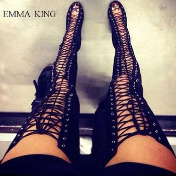 Black Thigh High Riding Boots Hollow out Cross-tied Over Knee Boots Women Stiletto Heels Open Toe Zipper Long Boots Women Shoes
Black Thigh High Riding Boots Hollow out Cross-tied Over Knee Boots Women Stiletto Heels Open Toe Zipper Long Boots Women Shoes