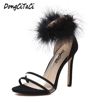 DongCiTaCi Women High Heels Sandals Shoes Woman Pumps Real Rabbit hair Ladies Stilettos Party wedding Dress European USA Shoes
DongCiTaCi Women High Heels Sandals Shoes Woman Pumps Real Rabbit hair Ladies Stilettos Party wedding Dress European USA Shoes