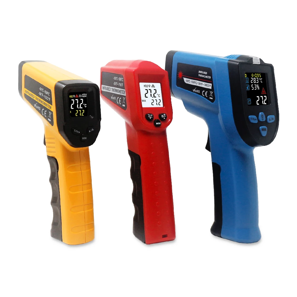 Digital infrared Thermometer Hygrometer Laser Temperature Humidity Meter Gun LCD Pyrometer 380C 550C 0.1-1.0 Adjustable
Digital infrared Thermometer Hygrometer Laser Temperature Humidity Meter Gun LCD Pyrometer 380C 550C 0.1-1.0 Adjustable