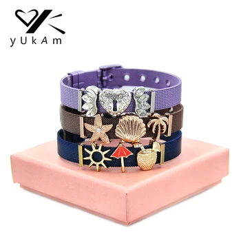YUKAM Jewelry Crystal Heart Lock Silver Color Sun Sea Shell Starfish Coffee Mesh Bracelets Friendship Sister Bracelets for Women
YUKAM Jewelry Crystal Heart Lock Silver Color Sun Sea Shell Starfish Coffee Mesh Bracelets Friendship Sister Bracelets for Women