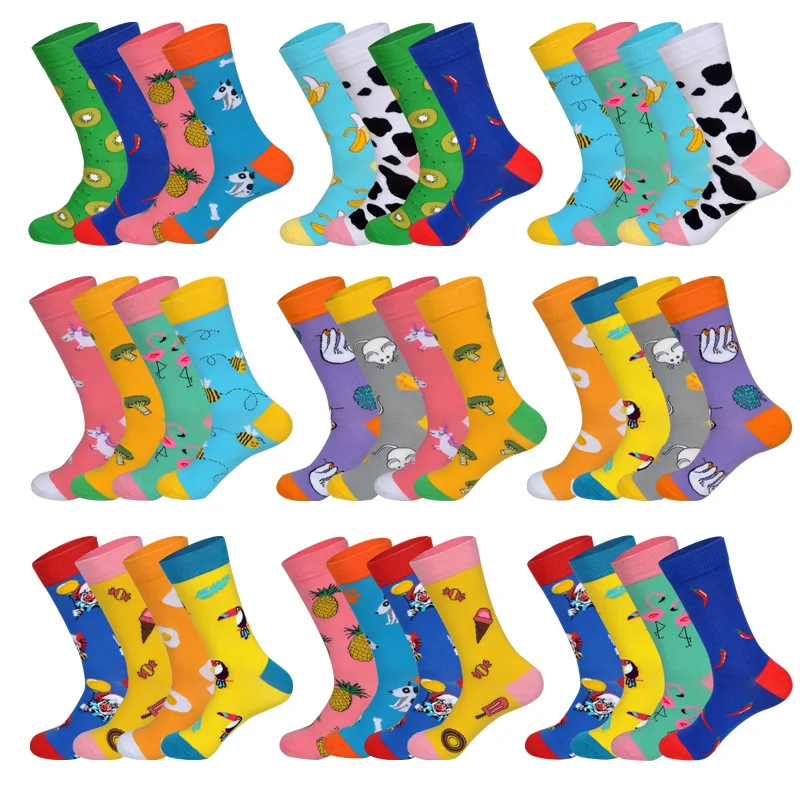 LIONZONE 4Pairs/Lot Newly Hot Sale Men Lot Socks Polar Bear Clown Cow Toucan Cauliflower Poached Egg Ice Cream Happy Socks
LIONZONE 4Pairs/Lot Newly Hot Sale Men Lot Socks Polar Bear Clown Cow Toucan Cauliflower Poached Egg Ice Cream Happy Socks