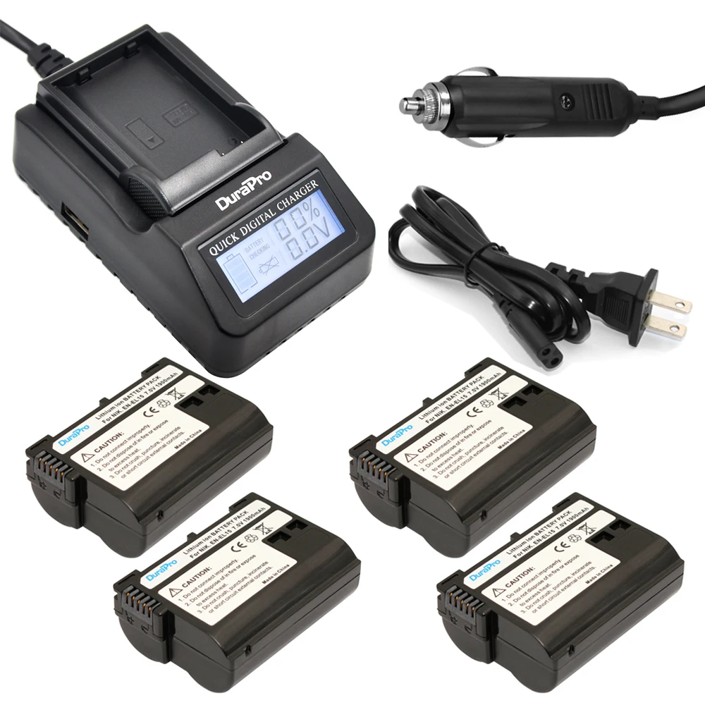 4pc EN-EL15 ENEL15 ENEL15 Rachargeable Li-ion Battery + LCD Quick Charger For Nikon D600 D610 D600E D800 D800E D810 D7000 D7100 
4pc EN-EL15 ENEL15 ENEL15 Rachargeable Li-ion Battery + LCD Quick Charger For Nikon D600 D610 D600E D800 D800E D810 D7000 D7100