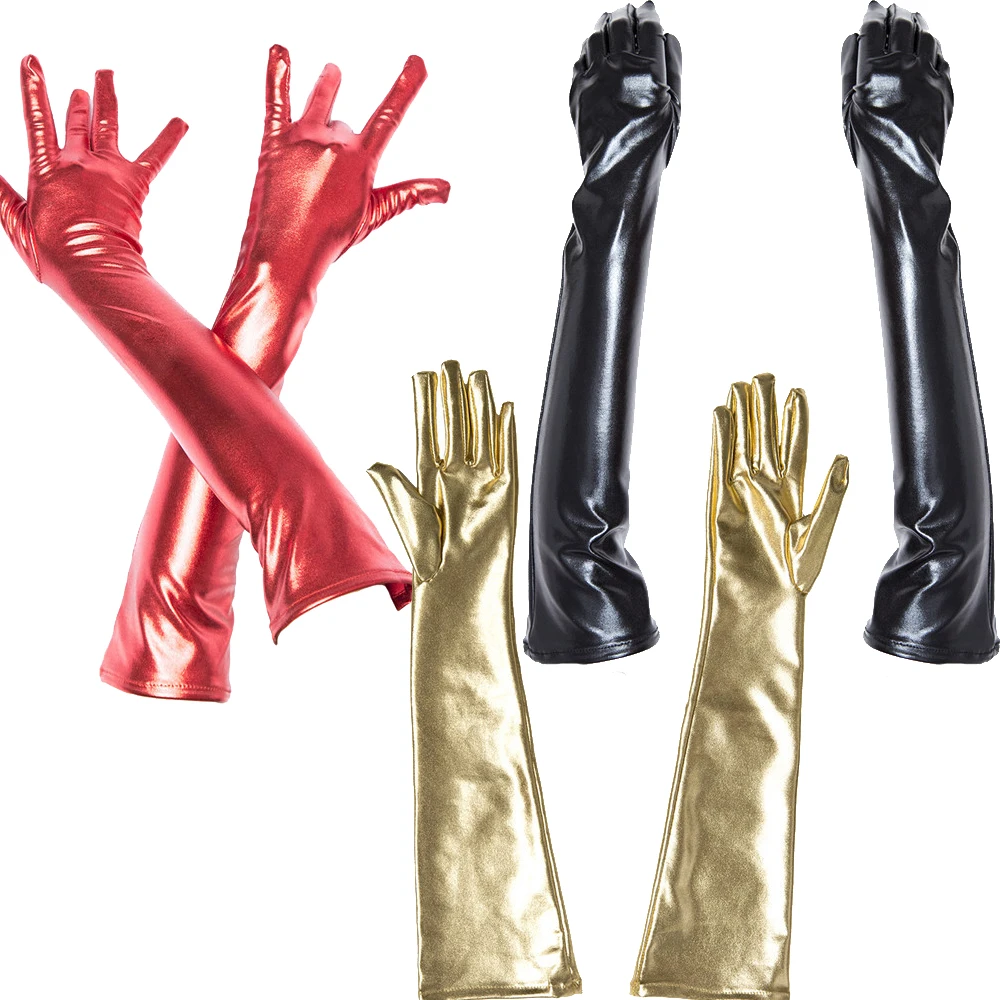 Black Red Gold Wet Look Faux Leather Long Gloves Sexy Five Fingers Gloves Exotic Clubwear
Black Red Gold Wet Look Faux Leather Long Gloves Sexy Five Fingers Gloves Exotic Clubwear