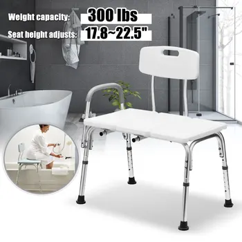 New Adjustable Shower Chair Seat Stool Bathroom Bath Transfer for Bench Aid Aluminium for elder/Needer
New Adjustable Shower Chair Seat Stool Bathroom Bath Transfer for Bench Aid Aluminium for elder/Needer