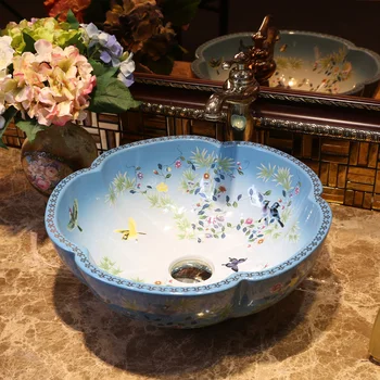Flower and bird Chinese Countertop Basin Sink Handmade Ceramic Bathroom Vessel Sinks Vanities decorative art wash basin
Flower and bird Chinese Countertop Basin Sink Handmade Ceramic Bathroom Vessel Sinks Vanities decorative art wash basin