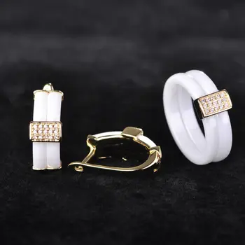 Luxuries Ceramic Jewelry Sets Micro Pave Cubic Zircon Square Earrings Ring Set Ouro Women Copper Wedding Bijoux With Gift Box
Luxuries Ceramic Jewelry Sets Micro Pave Cubic Zircon Square Earrings Ring Set Ouro Women Copper Wedding Bijoux With Gift Box