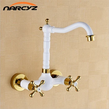 Wall Brass White Painted With Gold Hot&Cold Bathroom Kitchen Basin Sink Faucet Mixer Tap W3013
Wall Brass White Painted With Gold Hot&Cold Bathroom Kitchen Basin Sink Faucet Mixer Tap W3013