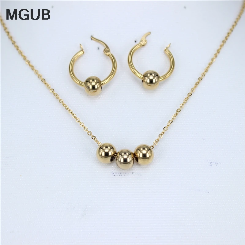MGUB The new 316 stainless steel jewelry beads set earrings necklace does free shipping women classic jewelry LH199
MGUB The new 316 stainless steel jewelry beads set earrings necklace does free shipping women classic jewelry LH199
