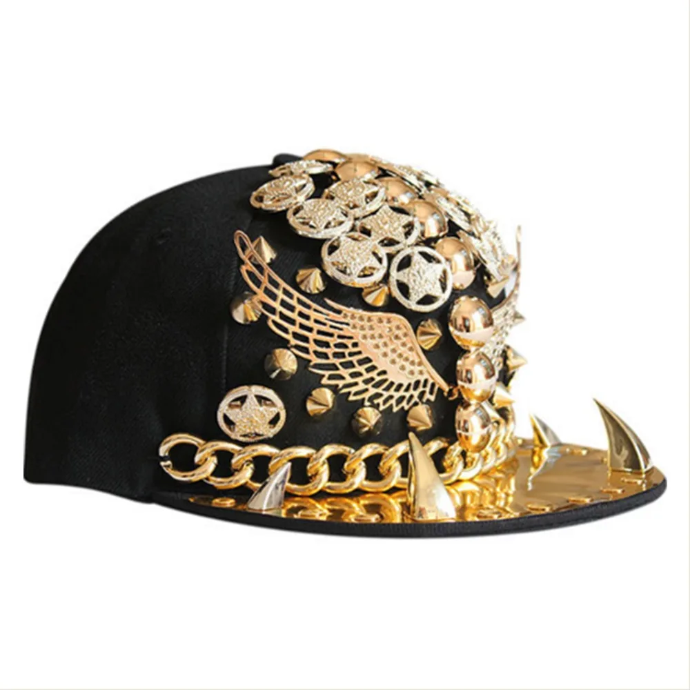 Wing Modeling Performance Punk Pointed Rivet Hat Hip Hop Cap Baseball Flat Hat Boy Girl
Wing Modeling Performance Punk Pointed Rivet Hat Hip Hop Cap Baseball Flat Hat Boy Girl