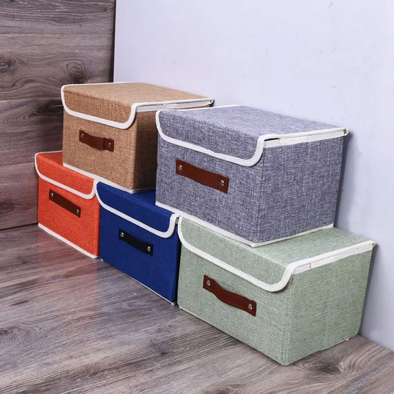 Folding Storage Box Solid Color Linen Sundries Underwear Cloth Bra Storage Socks Clothing Organizer with Cover 26*20*17cm
Folding Storage Box Solid Color Linen Sundries Underwear Cloth Bra Storage Socks Clothing Organizer with Cover 26*20*17cm