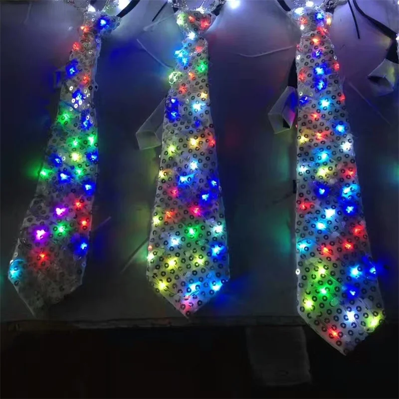 

2018 Newest Led Luminous Neck Tie Colorful Flashing Male Female Fashion Tie Party Dancing Stage Props Led Glowing Tie Dance Wear