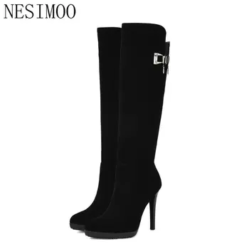 NESIMOO 2018 Flock Women Boots Short Plush Knee-high Boots All Match Pointed Toe Warm Thin High Heels Fashion Boots Size 34-39
NESIMOO 2018 Flock Women Boots Short Plush Knee-high Boots All Match Pointed Toe Warm Thin High Heels Fashion Boots Size 34-39