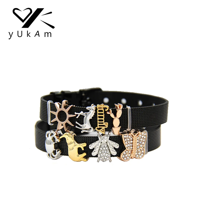 YUKAM Sliders Jewelry Crystal Family Sun Cactus Crab Elephant Horse Insect Butterfly Slide Charm Keeper for Mesh Bracelet Making
YUKAM Sliders Jewelry Crystal Family Sun Cactus Crab Elephant Horse Insect Butterfly Slide Charm Keeper for Mesh Bracelet Making