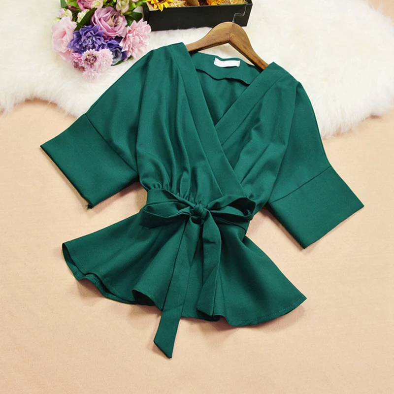 Peplum Top Chiffon Blouse Deep V Neck Wrap Blouse White Shirt Womens Tops And Blouses Kimono Blusas Mujer De Moda 2019 Korean
Peplum Top Chiffon Blouse Deep V Neck Wrap Blouse White Shirt Womens Tops And Blouses Kimono Blusas Mujer De Moda 2019 Korean