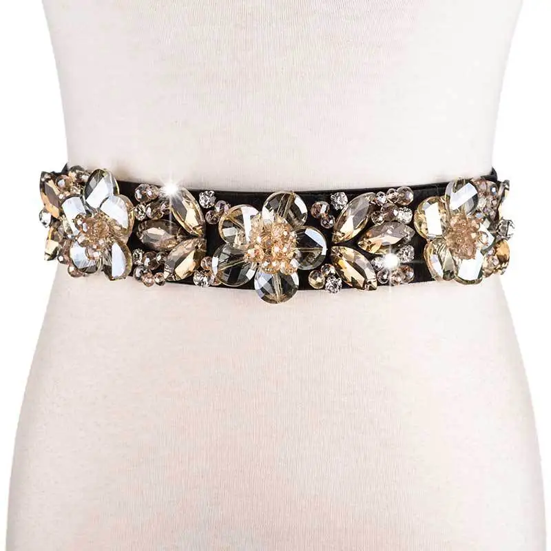 Ladies Flower Rhinestone Dress Belt Women Crystal Bead Waistband Fashion Elastic Waist Belt Female Corset Girdle Belts For Dress
Ladies Flower Rhinestone Dress Belt Women Crystal Bead Waistband Fashion Elastic Waist Belt Female Corset Girdle Belts For Dress