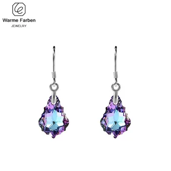 

Embellished with Crystal From Swarovski Earrings for Women Amethyst Earring 925 Sliver Pin Waterdrop Drop Earring Collares Gift