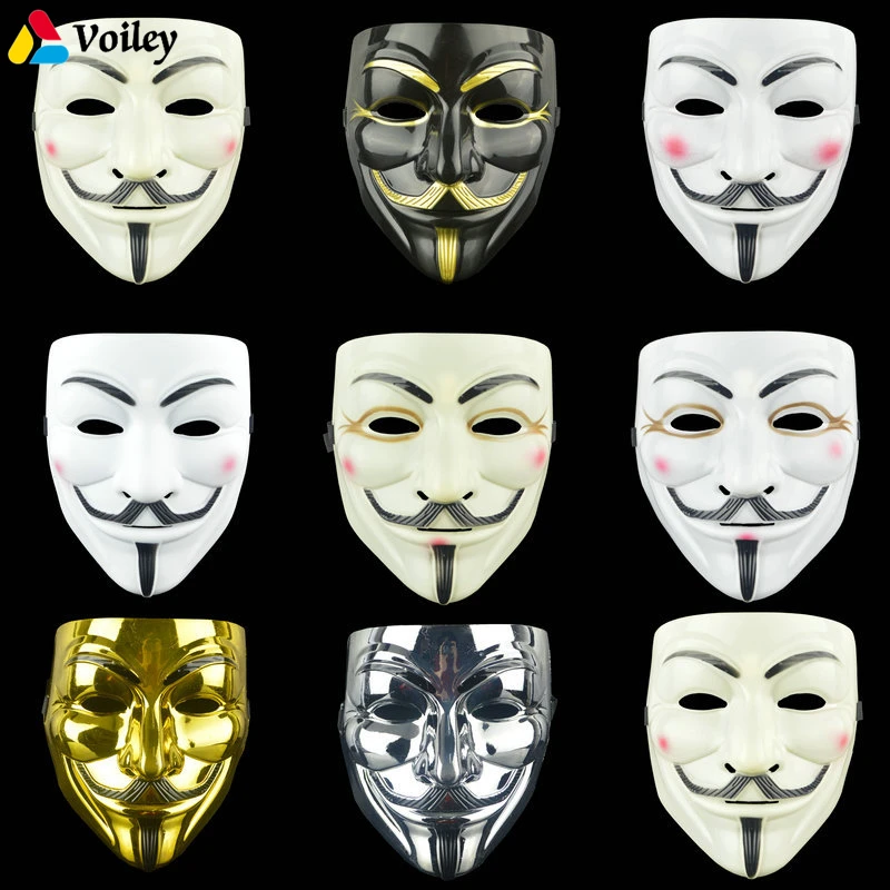 

1 Pcs 8 Style Halloween Party Masks V for Vendetta Mask Anonymous Guy Fawkes Fancy Adult Costume Accessory Party Cosplay Masks,B