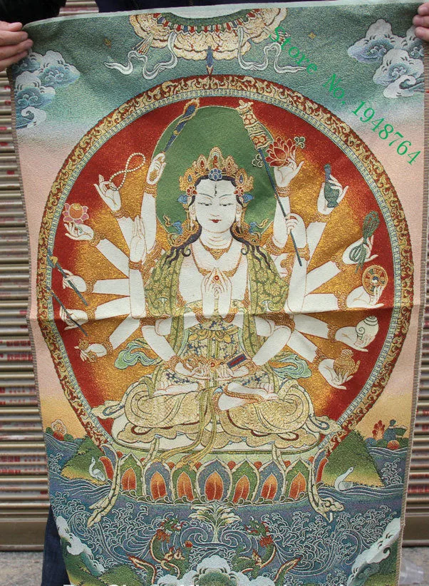 36 inch Tibet Silk embroidery 18 Hands Maha Cundi Mother Buddha Thangka Painting Mural
36 inch Tibet Silk embroidery 18 Hands Maha Cundi Mother Buddha Thangka Painting Mural