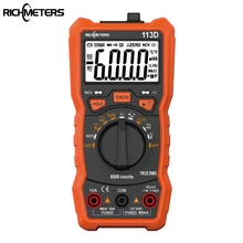 RICHMETERS RM113D NCV dijital multimetre 6000 sayımlar otomatik değişen AC/DC gerilim metre flaş ışığı arka ışık büyük ekran 113A/D(China)