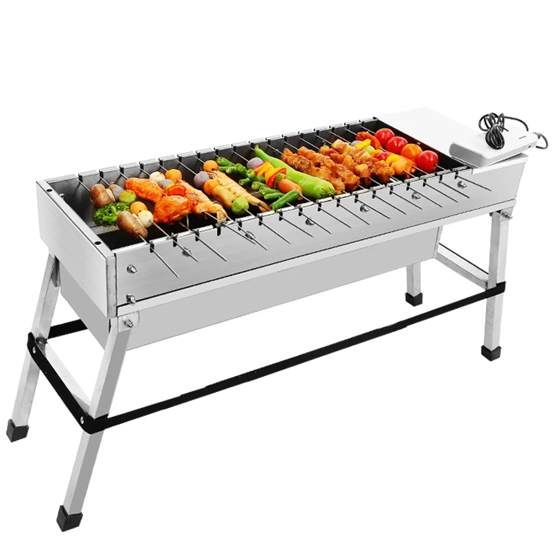 

automatic bbq folding stainless steel outdoor camping usb commercial rotating barbecue portable charcoal grille grill machine