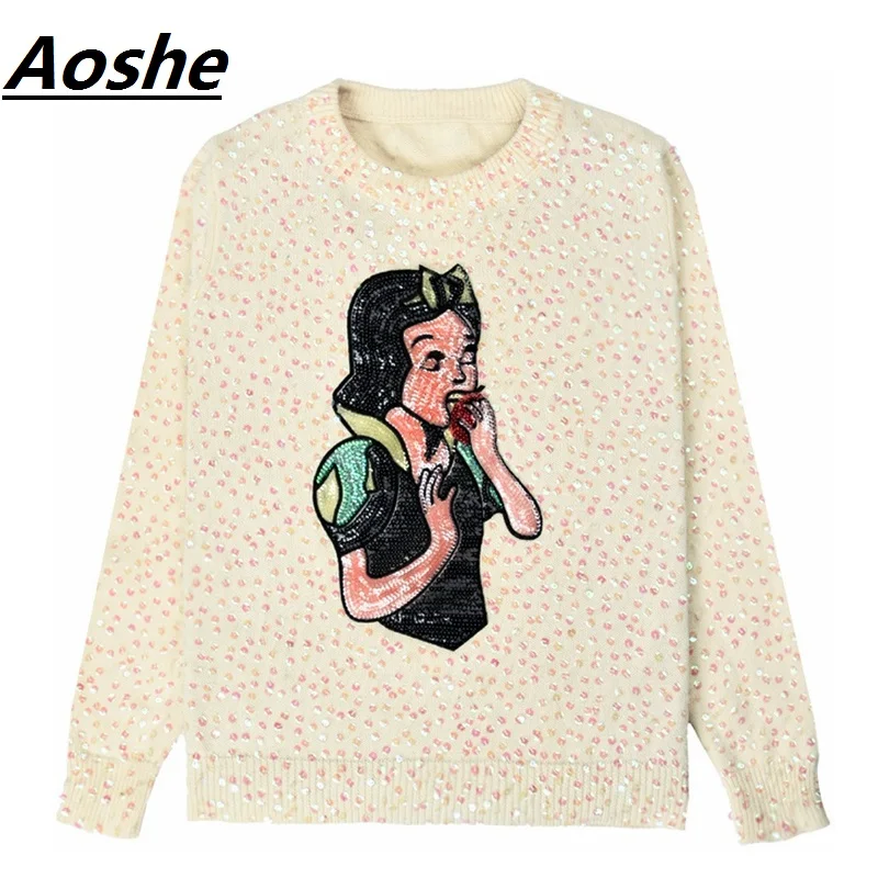 Luxury Runway Designer Sweater for Women 2018 New Lolita Cartoon Sequins Embroidery Pullover Sweet Girl Knit Jumper
Luxury Runway Designer Sweater for Women 2018 New Lolita Cartoon Sequins Embroidery Pullover Sweet Girl Knit Jumper