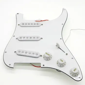 Loaded Strat Electric Guitar Pickguard Prewired ST Pickguard with Ceramic Single Colis Pickups 5 Way Switch Fits For Fender
Loaded Strat Electric Guitar Pickguard Prewired ST Pickguard with Ceramic Single Colis Pickups 5 Way Switch Fits For Fender