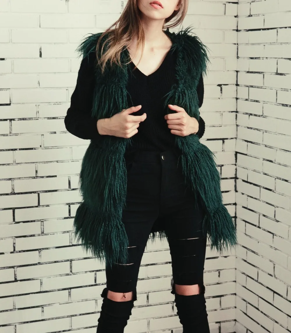 Real time fashion imitation fur vest female Europe and America popular beach wool vest (6)