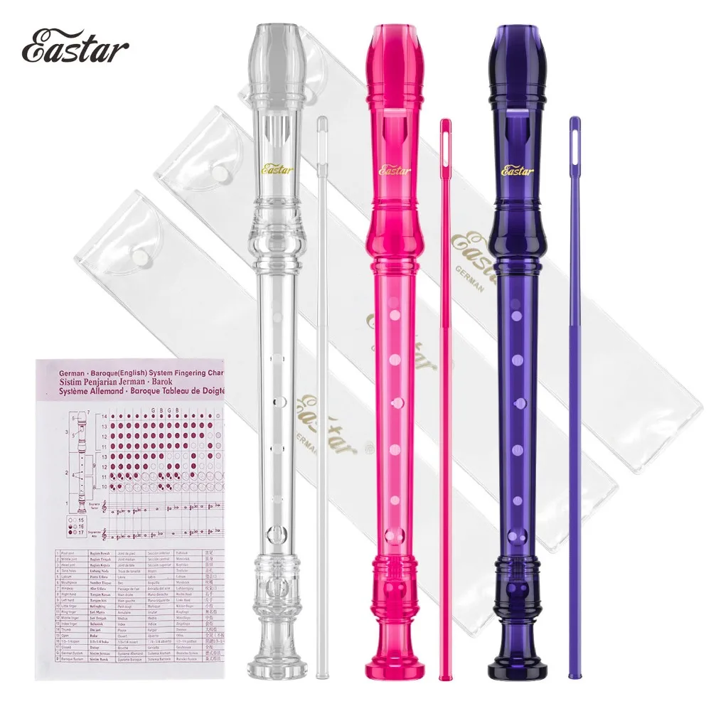 Eastar ERS-3G1 3 PCS German Soprano Recorder 8 Hole C Key, Transparent Pink Purple
Eastar ERS-3G1 3 PCS German Soprano Recorder 8 Hole C Key, Transparent Pink Purple