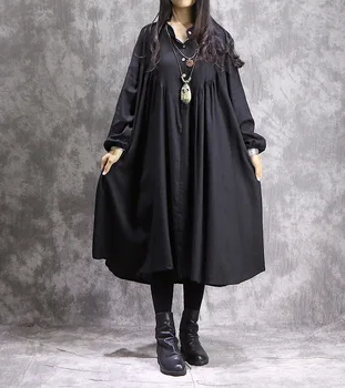 Women Cotton and Linen Solid Color Long Dress Female Spring Fashion Stand Collar Loose Mid-calf Casual Dresses XL-01
Women Cotton and Linen Solid Color Long Dress Female Spring Fashion Stand Collar Loose Mid-calf Casual Dresses XL-01