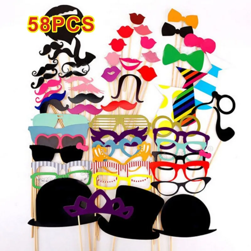58 items fun funny wedding decoration photo booth props DIY Photobooth props photo accessories wedding activities party supplies
58 items fun funny wedding decoration photo booth props DIY Photobooth props photo accessories wedding activities party supplies